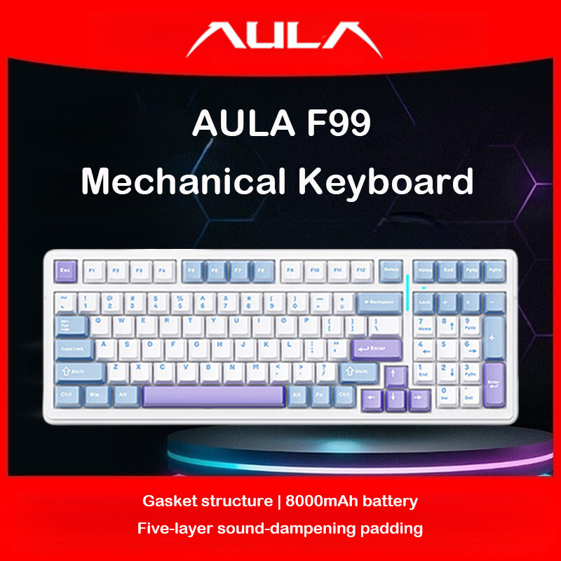 Gaming Keyboard Hot Swappable - Klawiatura mechaniczna AULA F99, tryb potrójny