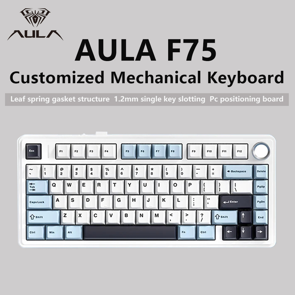 Gaming Keyboard Hot Swappable - AULA F75 2.4G bezprzewodowy/Bluetooth/przewodowy mechaniczna klawiatura