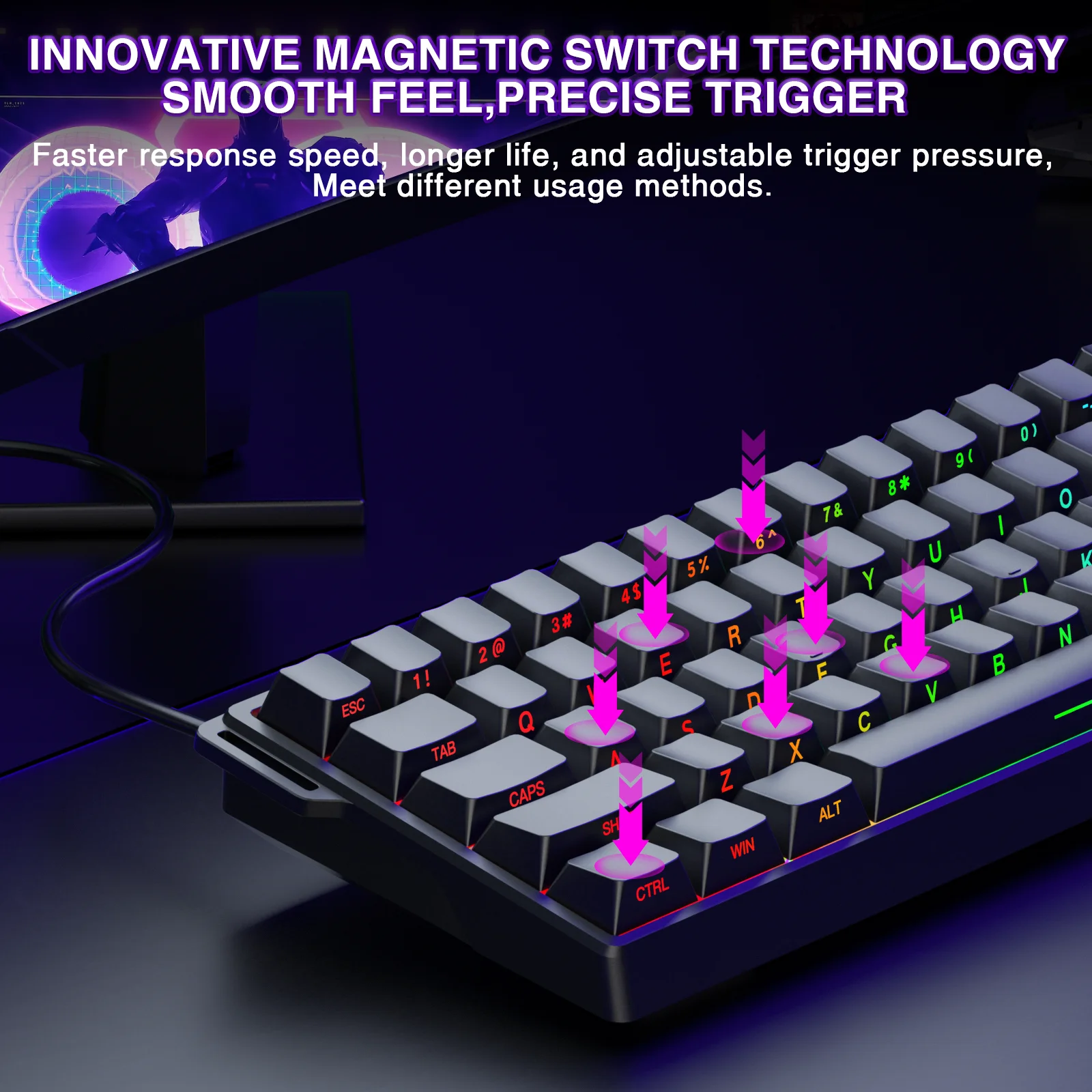 Klawiatura AULA WIN60HE z magn – Gaming Keyboard No Rgb recenzja i cena