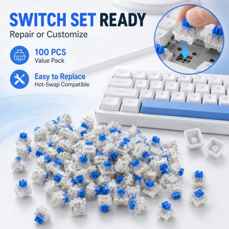 DT21 100 szt. Przełączniki do  – Keyboard Gaming Blue Switch recenzja i cena